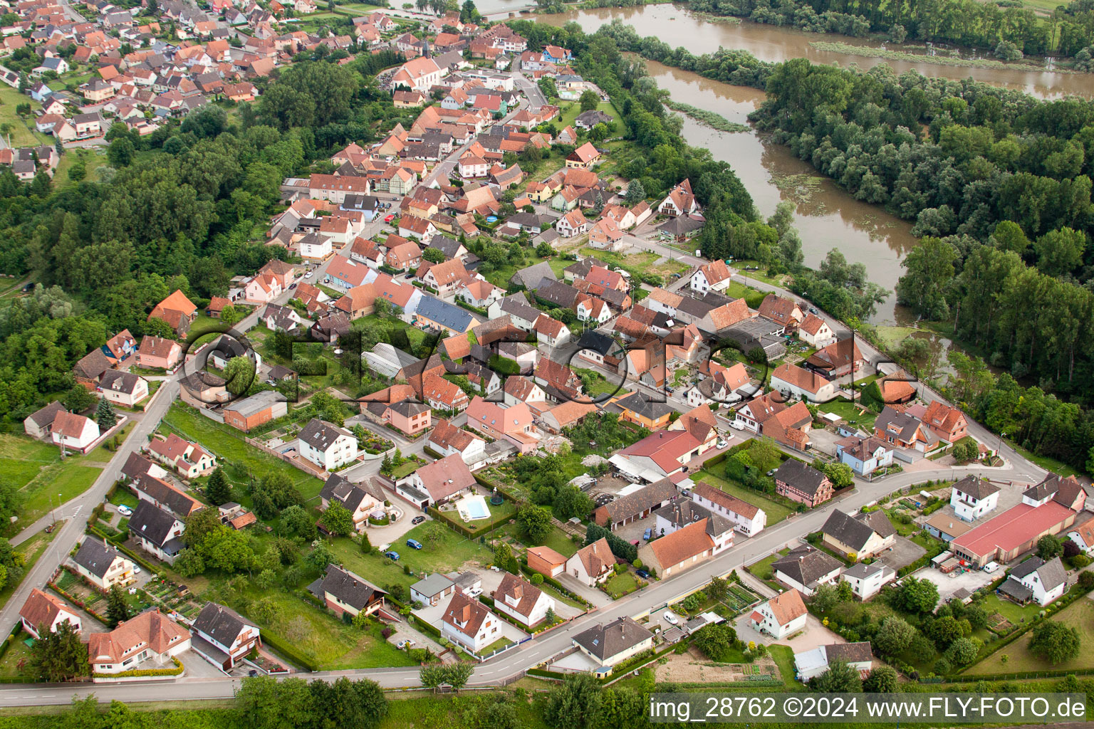 Mothern in the state Bas-Rhin, France seen from a drone