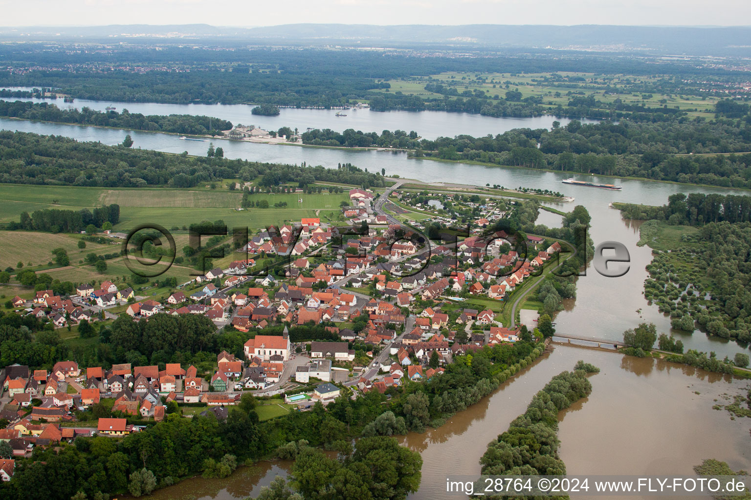 Munchhausen in the state Bas-Rhin, France from the plane