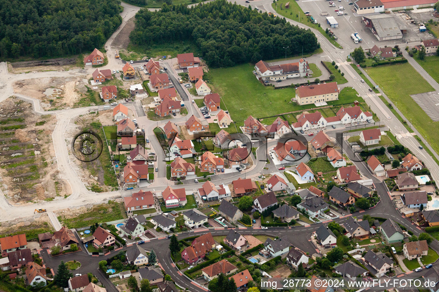 Drone image of Seltz in the state Bas-Rhin, France