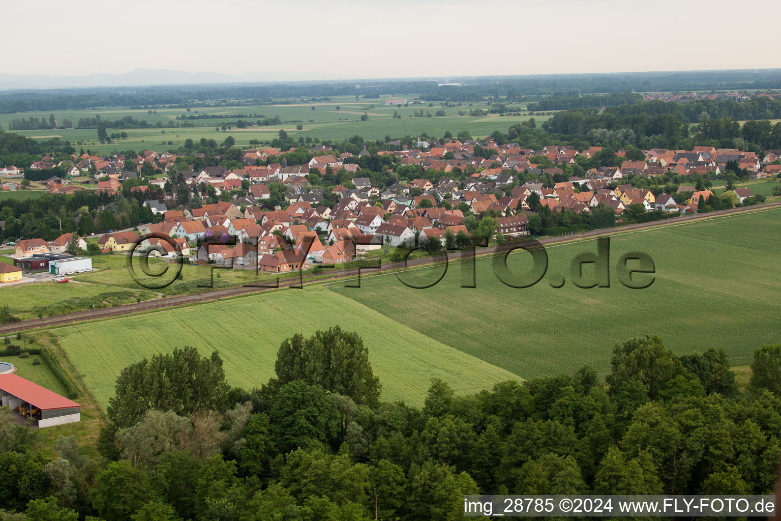 Aerial photograpy of Roppenheim in the state Bas-Rhin, France