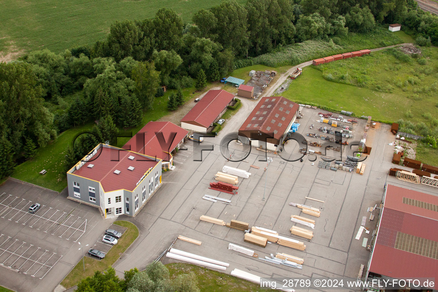 Aerial view of System Wolf in Roppenheim in the state Bas-Rhin, France