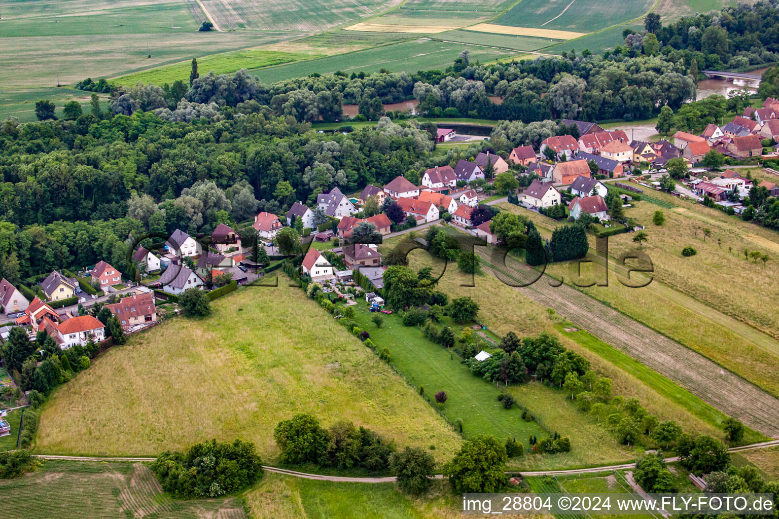 Rountzenheim in the state Bas-Rhin, France from above