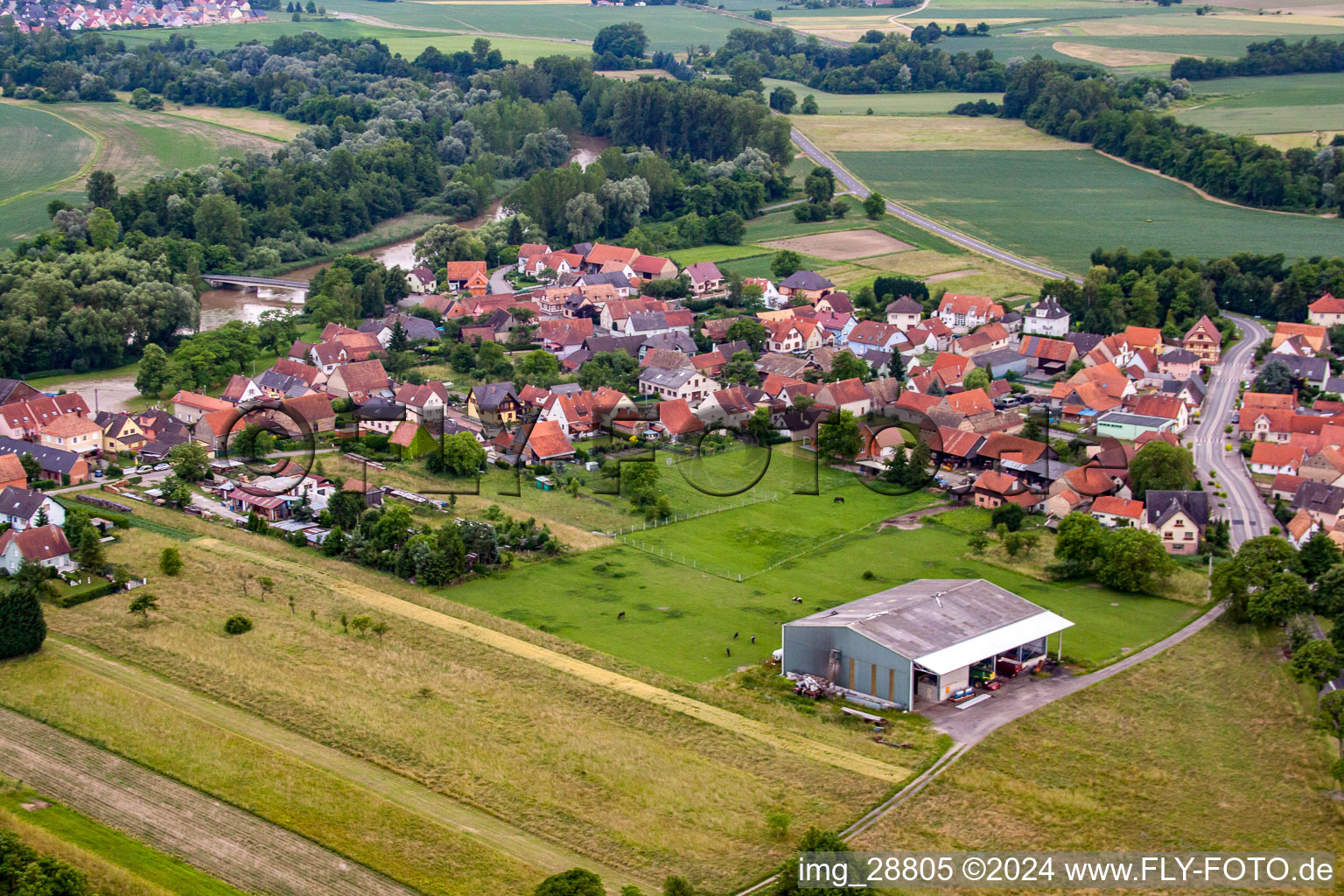 Rountzenheim in the state Bas-Rhin, France out of the air