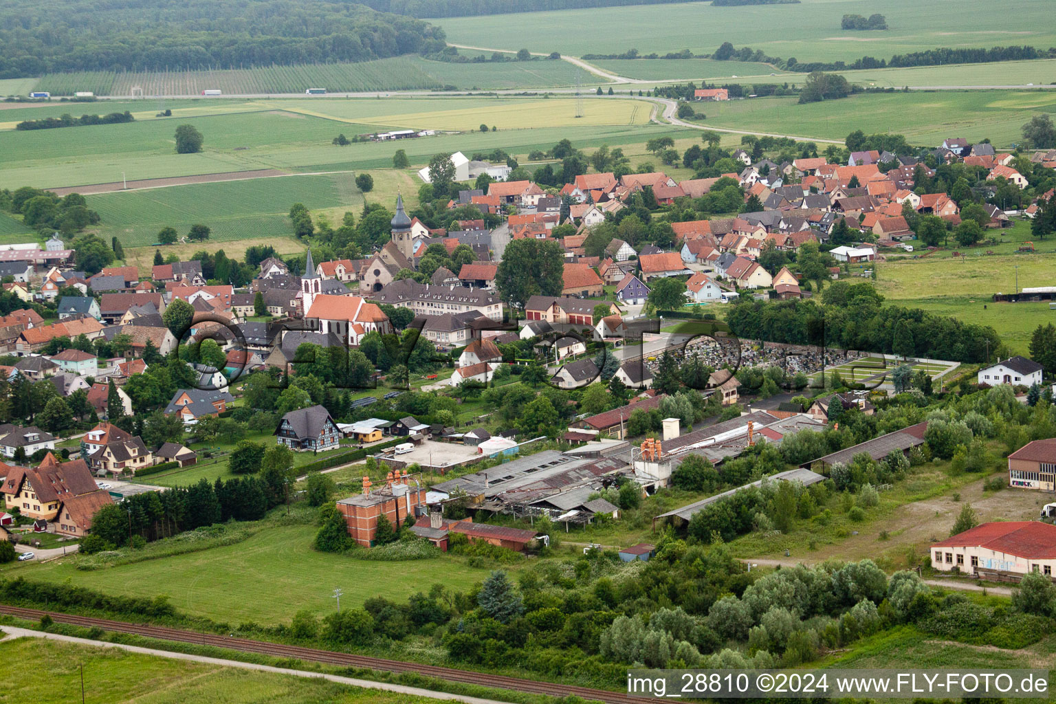 Two Church buildings in the village of in Stattmatten in Grand Est, France