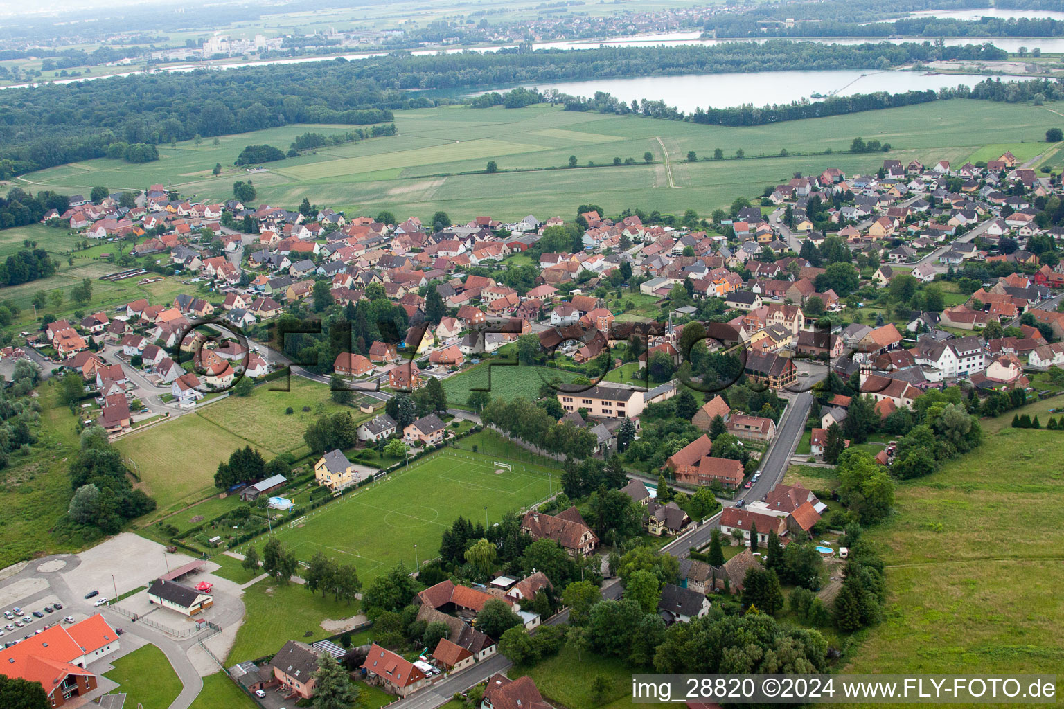 Dalhunden in the state Bas-Rhin, France seen from above