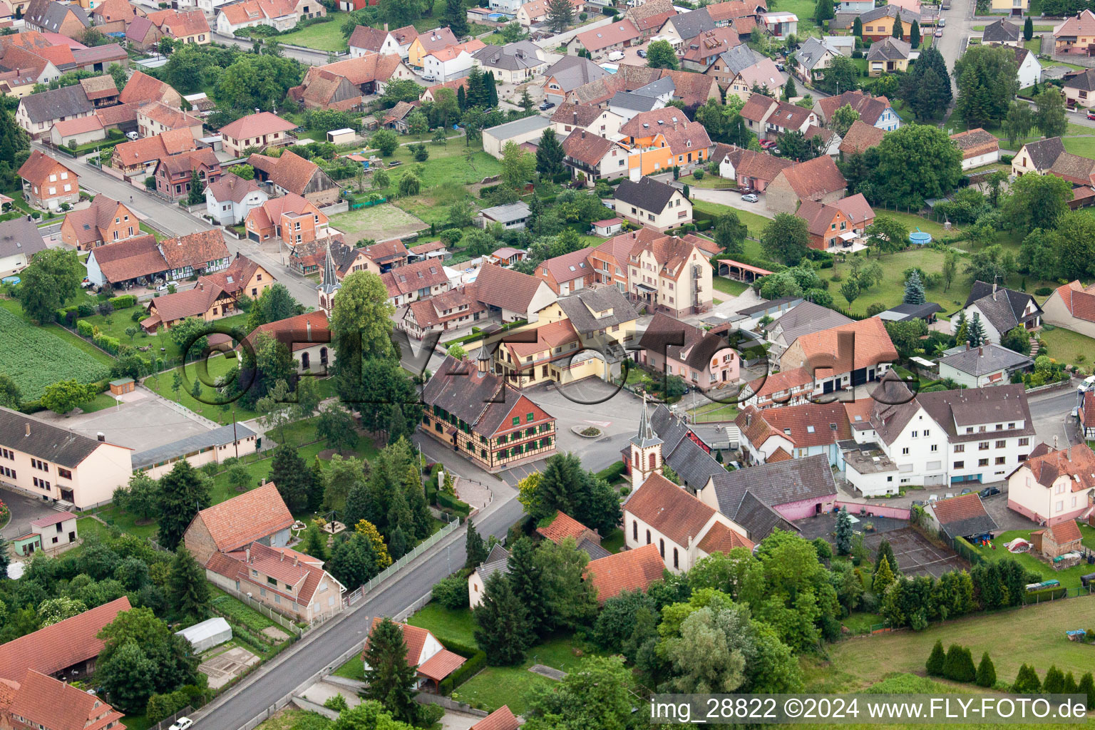 Dalhunden in the state Bas-Rhin, France from the plane