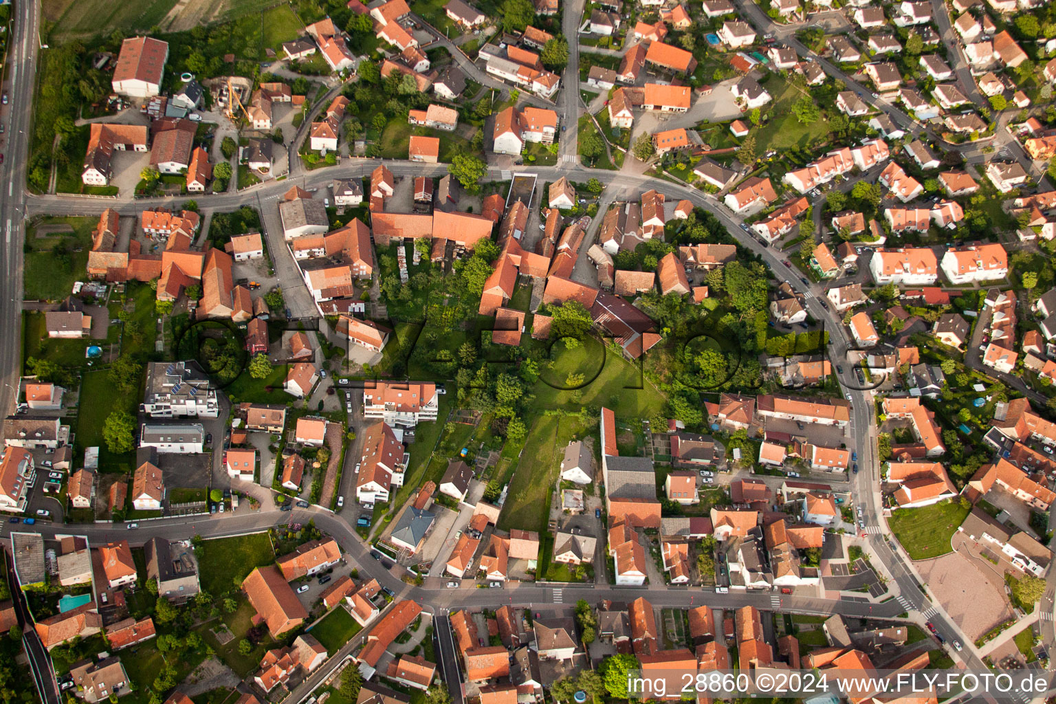 Village view in Kilstett in the state Bas-Rhin, France