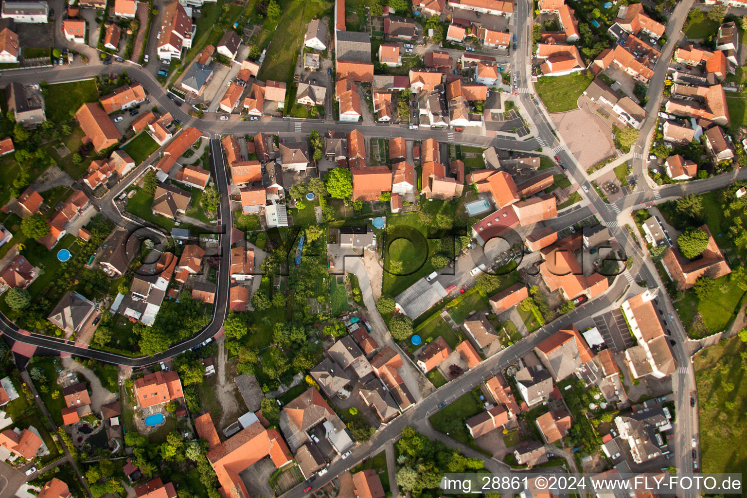 Aerial photograpy of Kilstett in the state Bas-Rhin, France