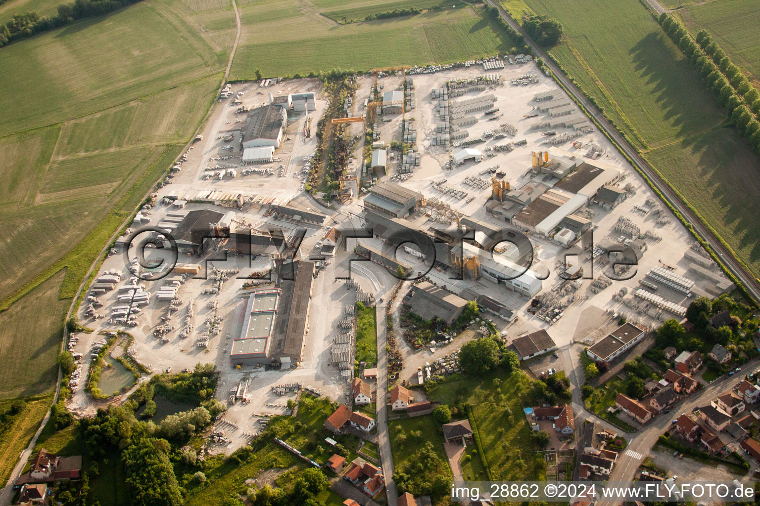Industrial estate and company settlement Betonbau Stradal in Kilstett in Grand Est, France