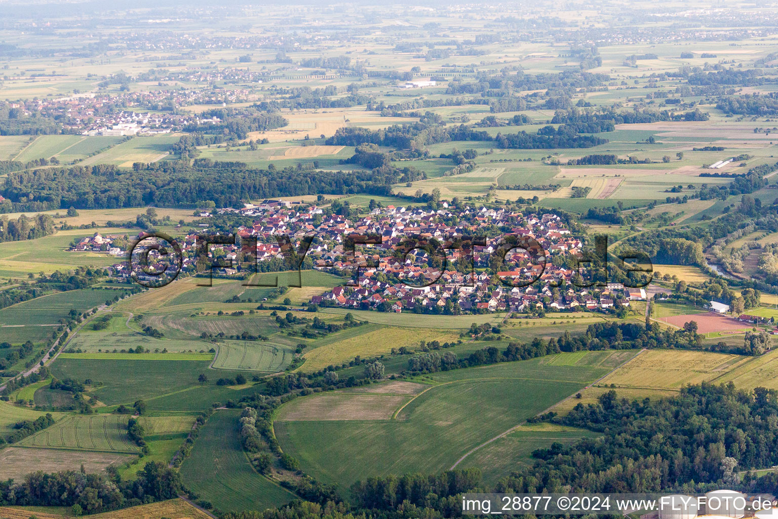 Village view in the district Leutesheim in Kehl in the state Baden-Wuerttemberg, Germany