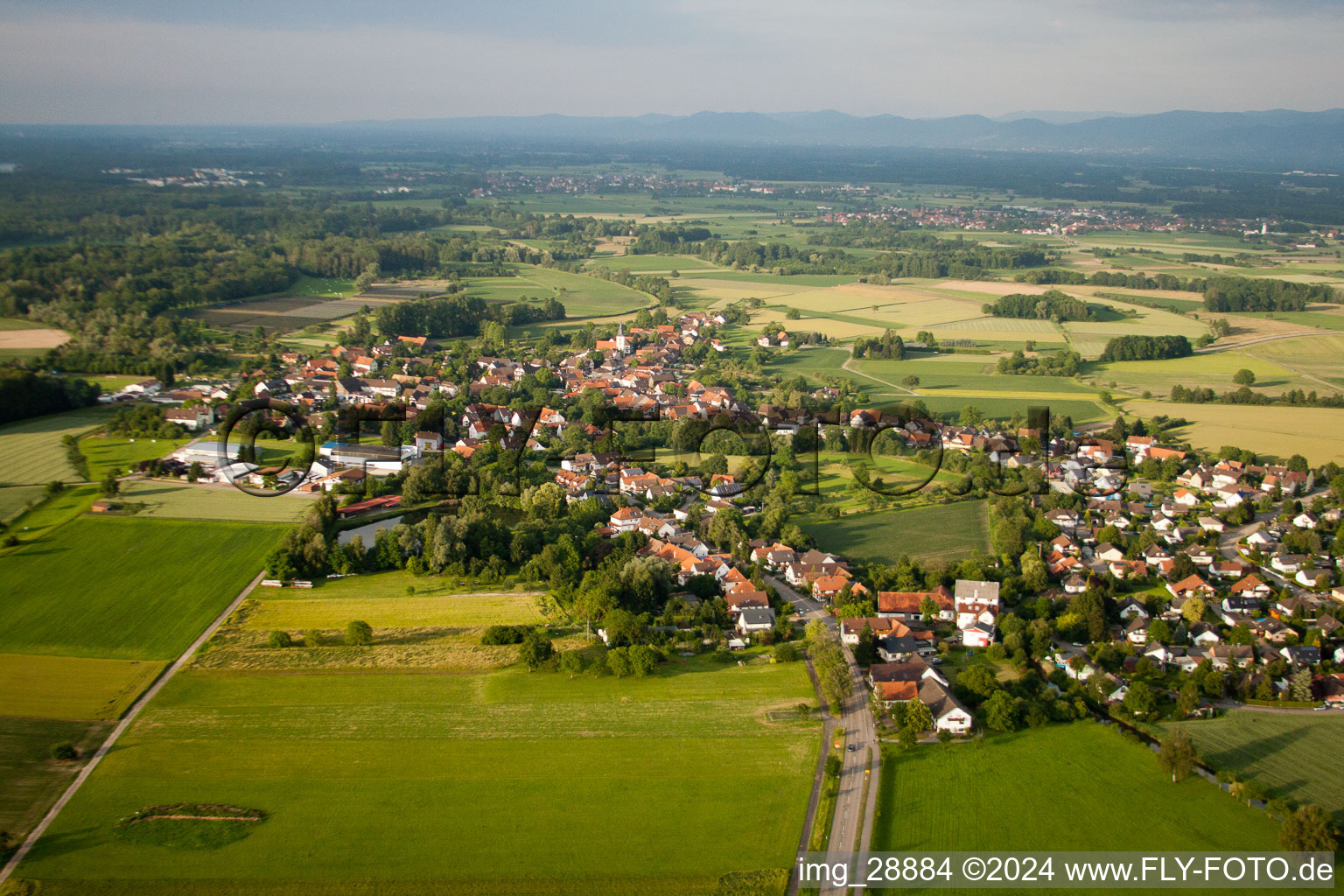 Village view in the district Diersheim in Rheinau in the state Baden-Wurttemberg