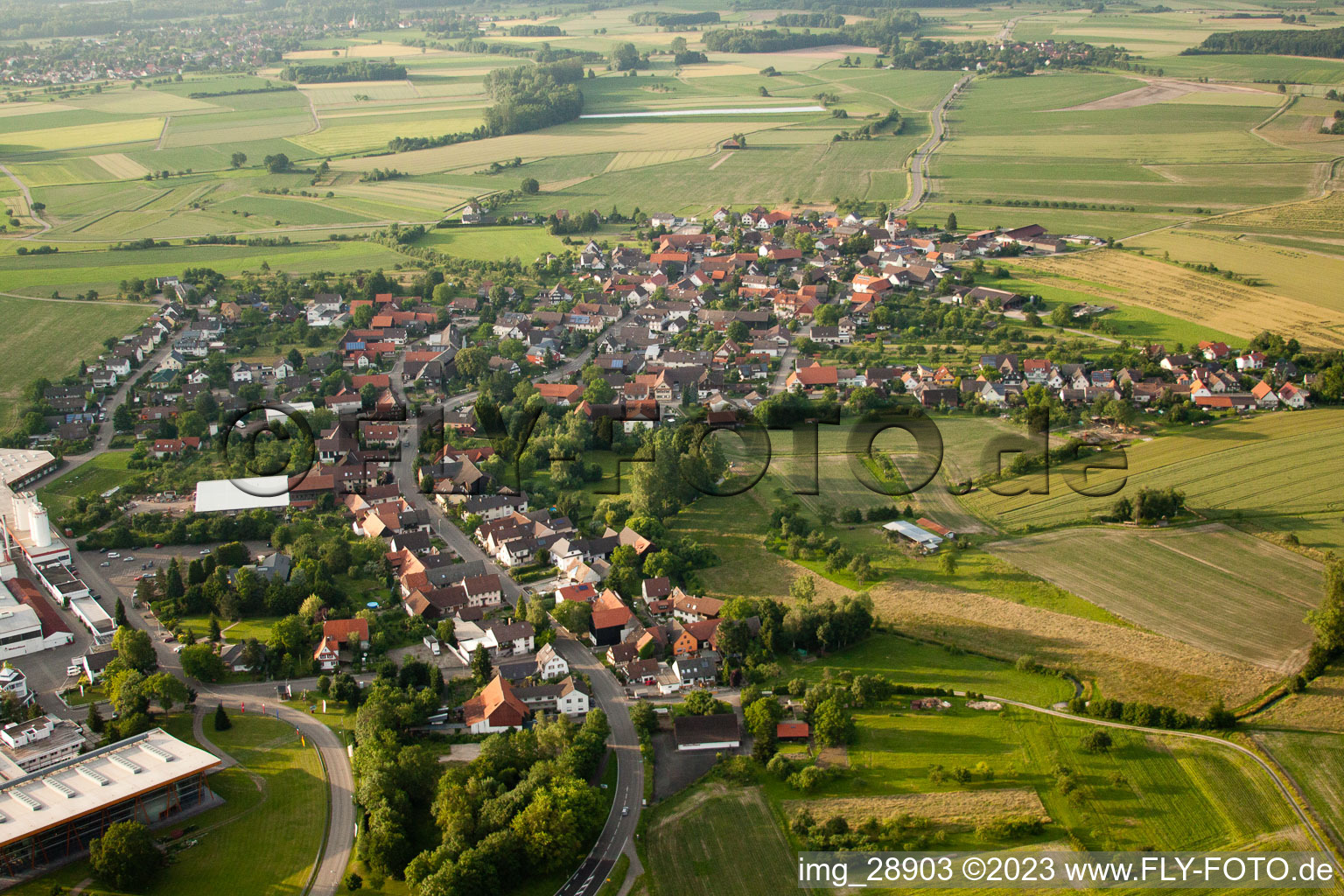District Linx in Rheinau in the state Baden-Wuerttemberg, Germany out of the air