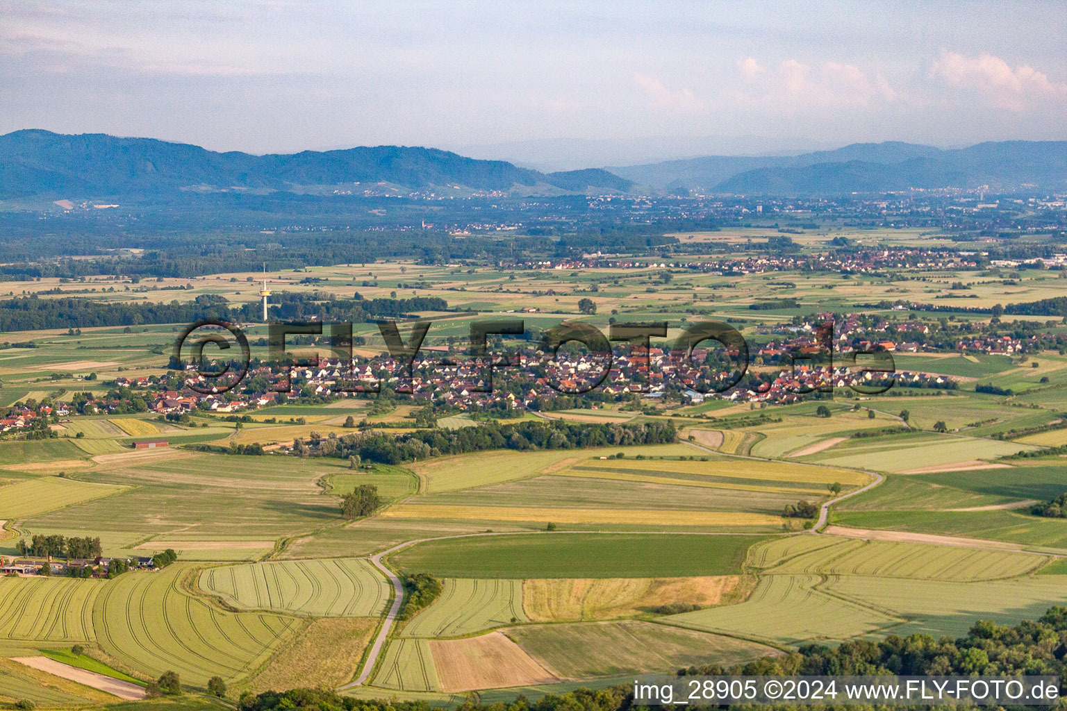 From the northwest in the district Legelshurst in Willstätt in the state Baden-Wuerttemberg, Germany