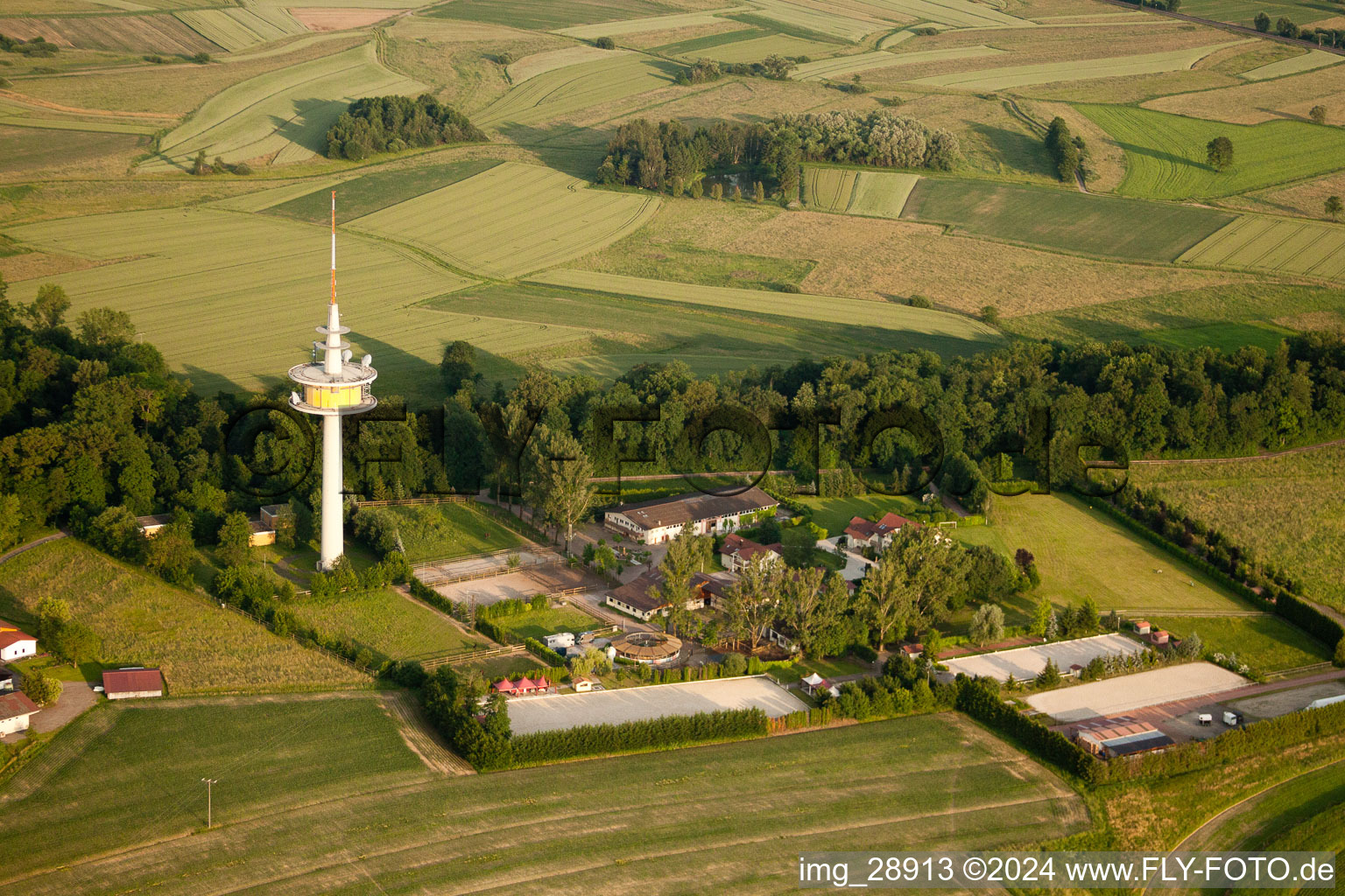 Drone recording of Legelshurst in the state Baden-Wuerttemberg, Germany