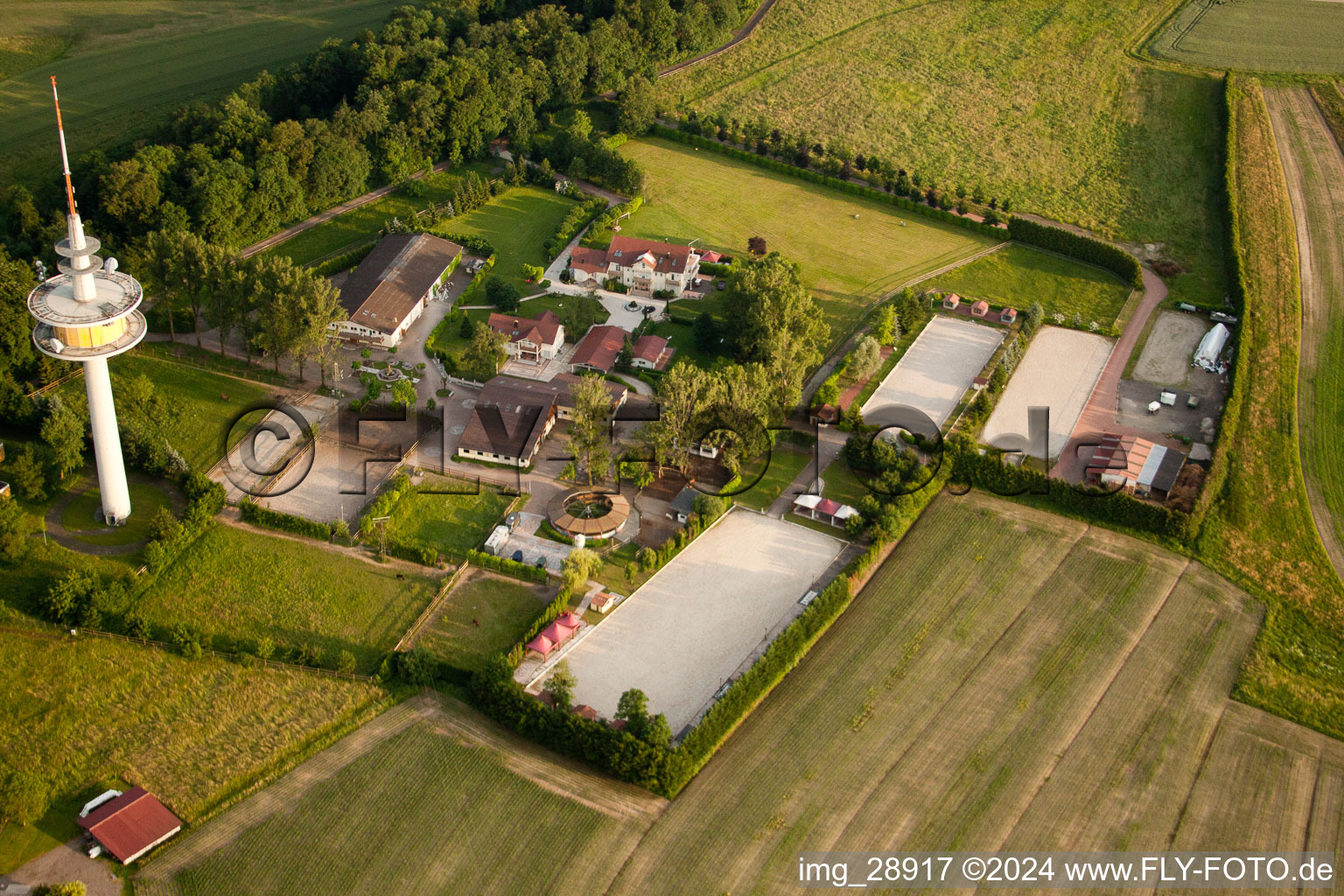 Kaiserhof Stud and Broadcasting Tower in the district Legelshurst in Willstätt in the state Baden-Wuerttemberg, Germany