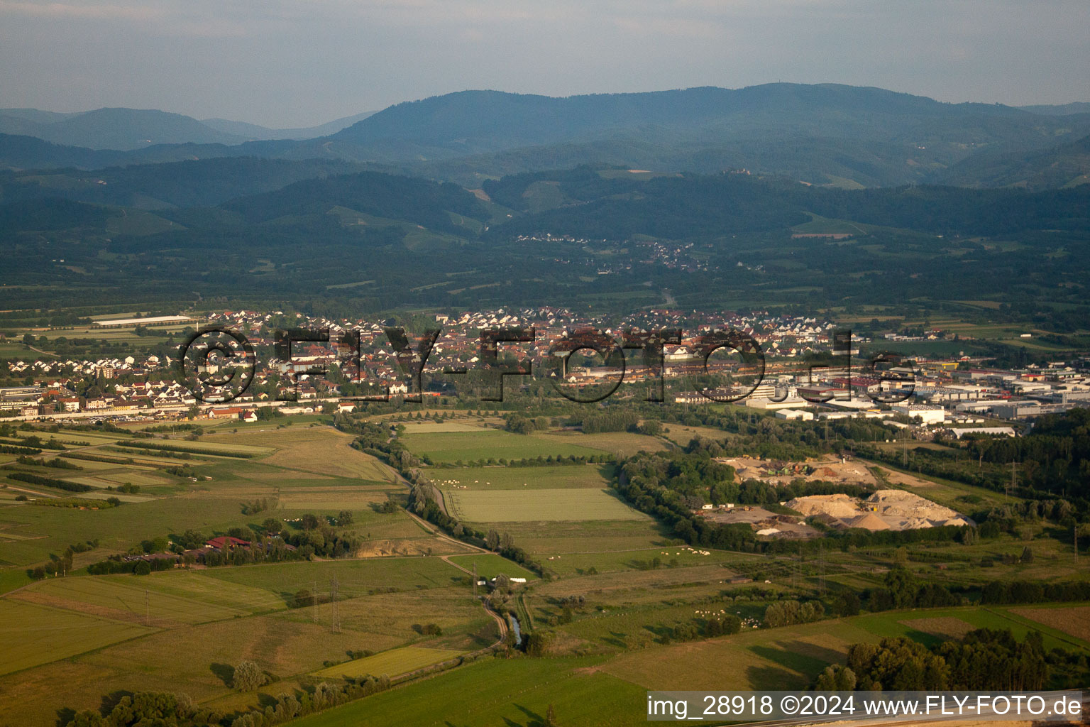 Appenweier in the state Baden-Wuerttemberg, Germany out of the air