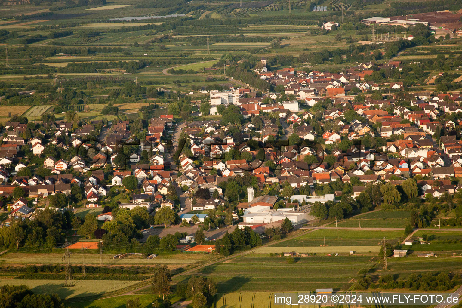 Bird's eye view of District Urloffen in Appenweier in the state Baden-Wuerttemberg, Germany