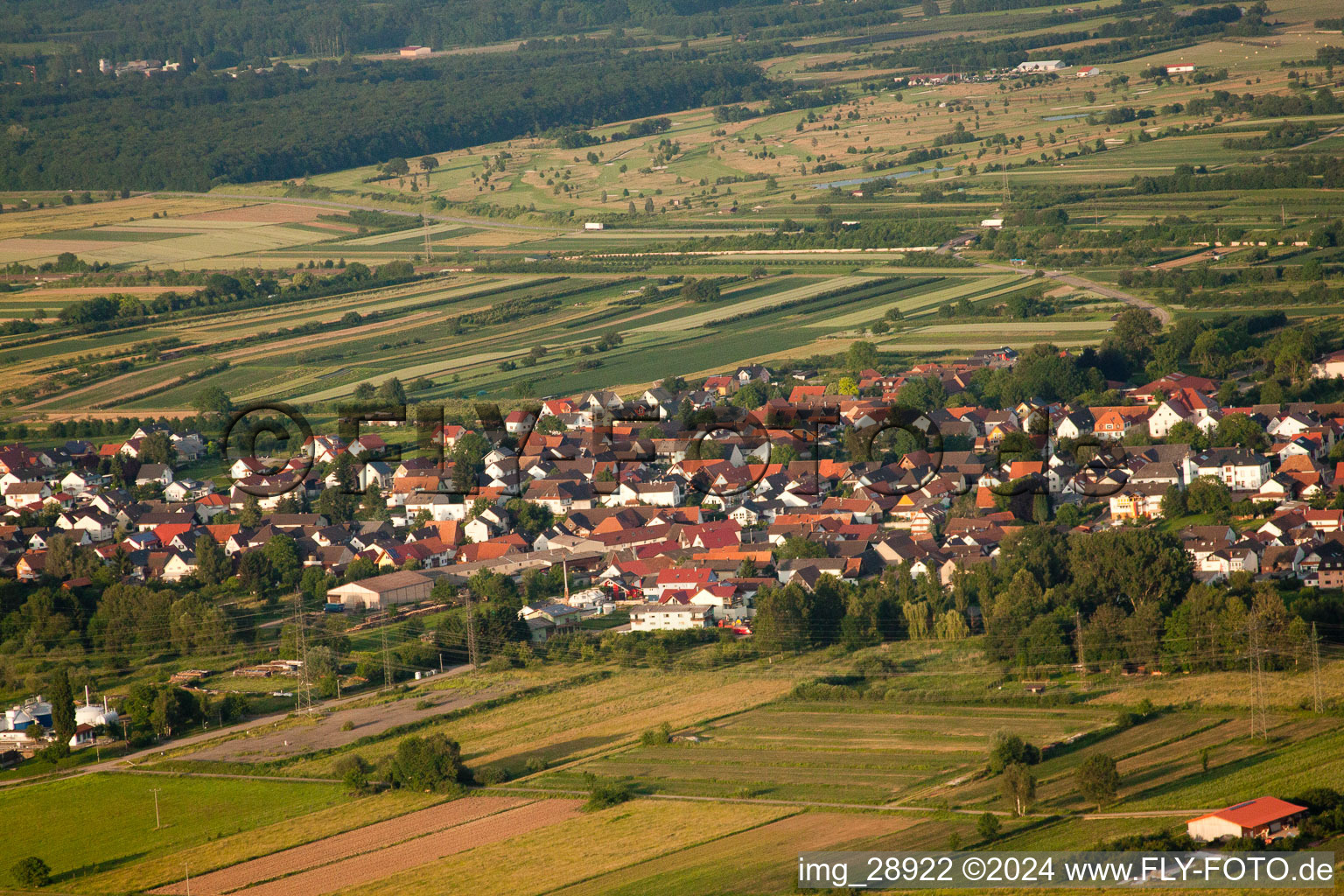 Drone recording of District Urloffen in Appenweier in the state Baden-Wuerttemberg, Germany