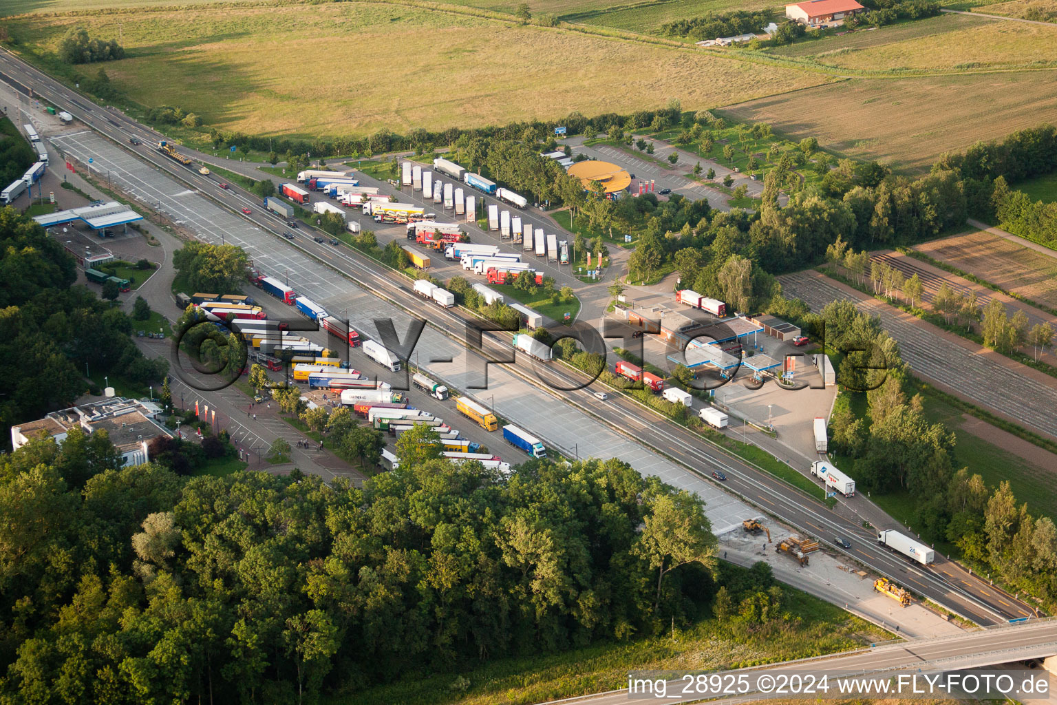 Rest area A5 in the district Urloffen in Appenweier in the state Baden-Wuerttemberg, Germany