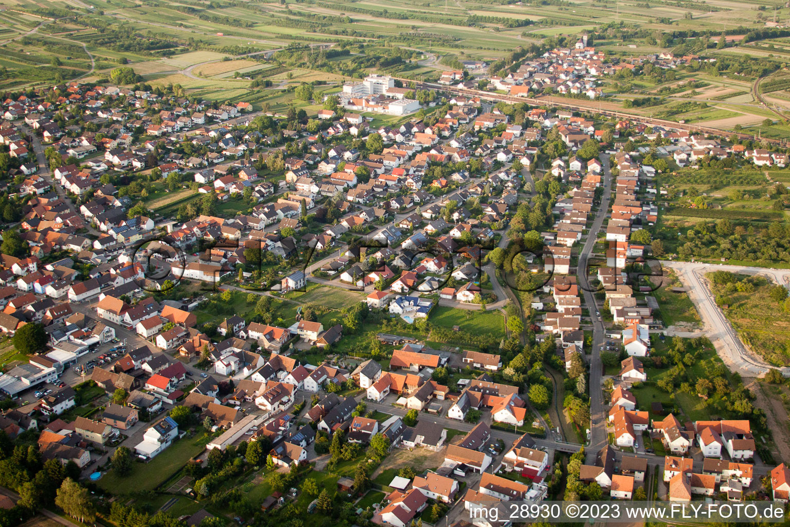 Aerial photograpy of Runzweg in the district Urloffen in Appenweier in the state Baden-Wuerttemberg, Germany