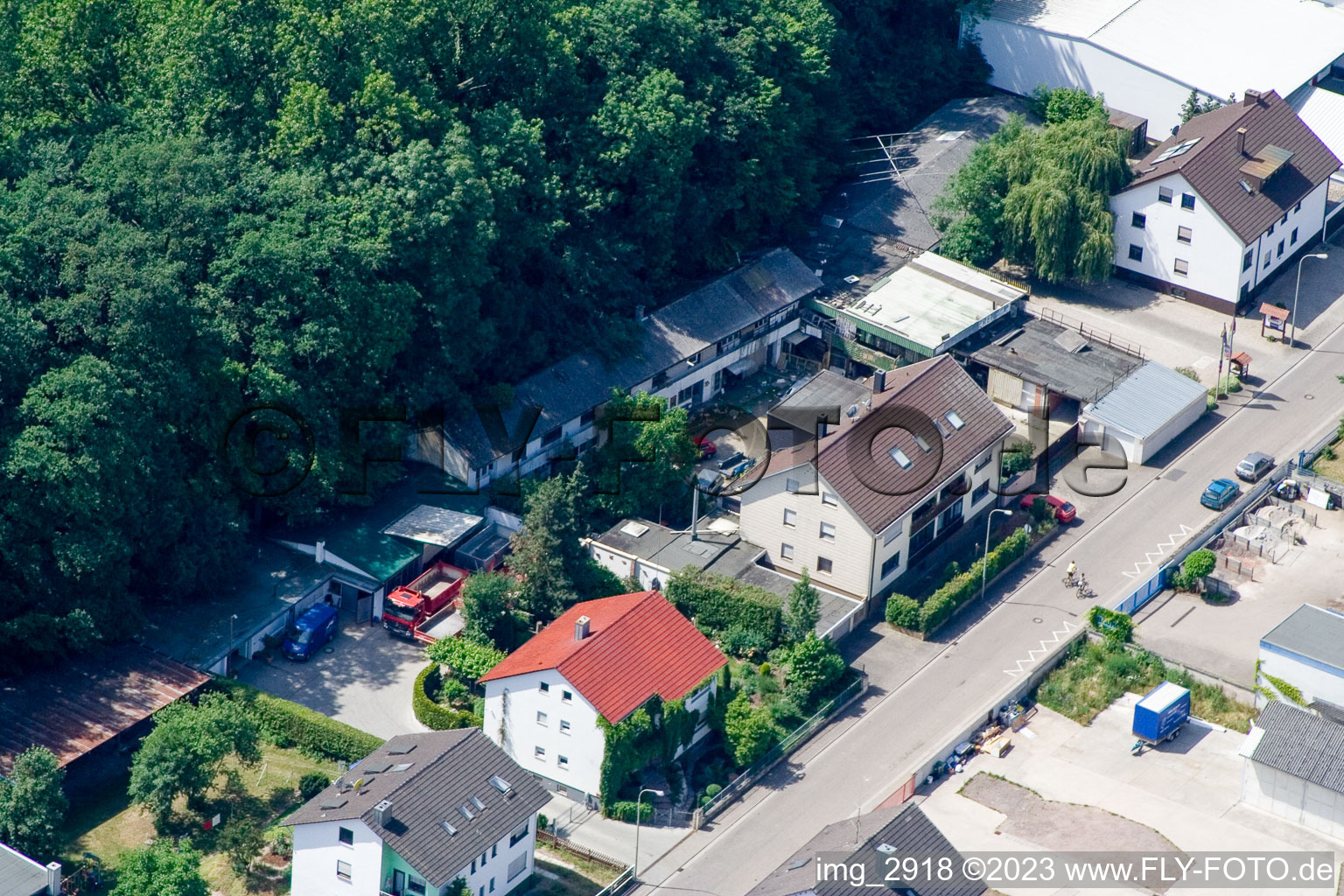Drone image of Elsässerstr in Kandel in the state Rhineland-Palatinate, Germany