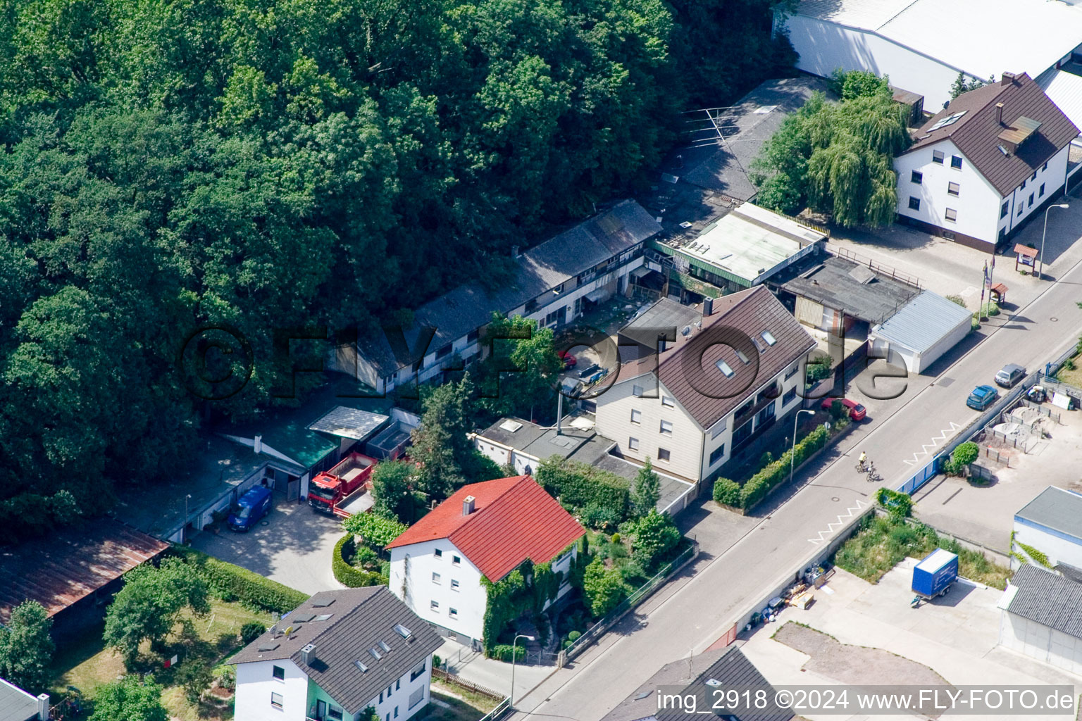 Drone image of Elsaesserstr in Kandel in the state Rhineland-Palatinate, Germany