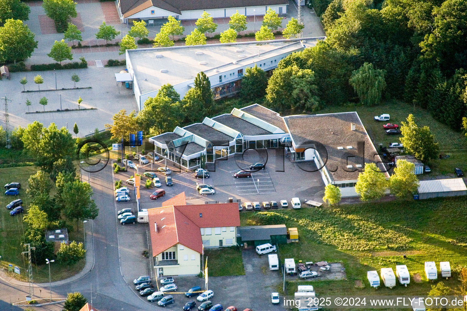 Car dealership building Auto Bohlender in Kandel in the state Rhineland-Palatinate