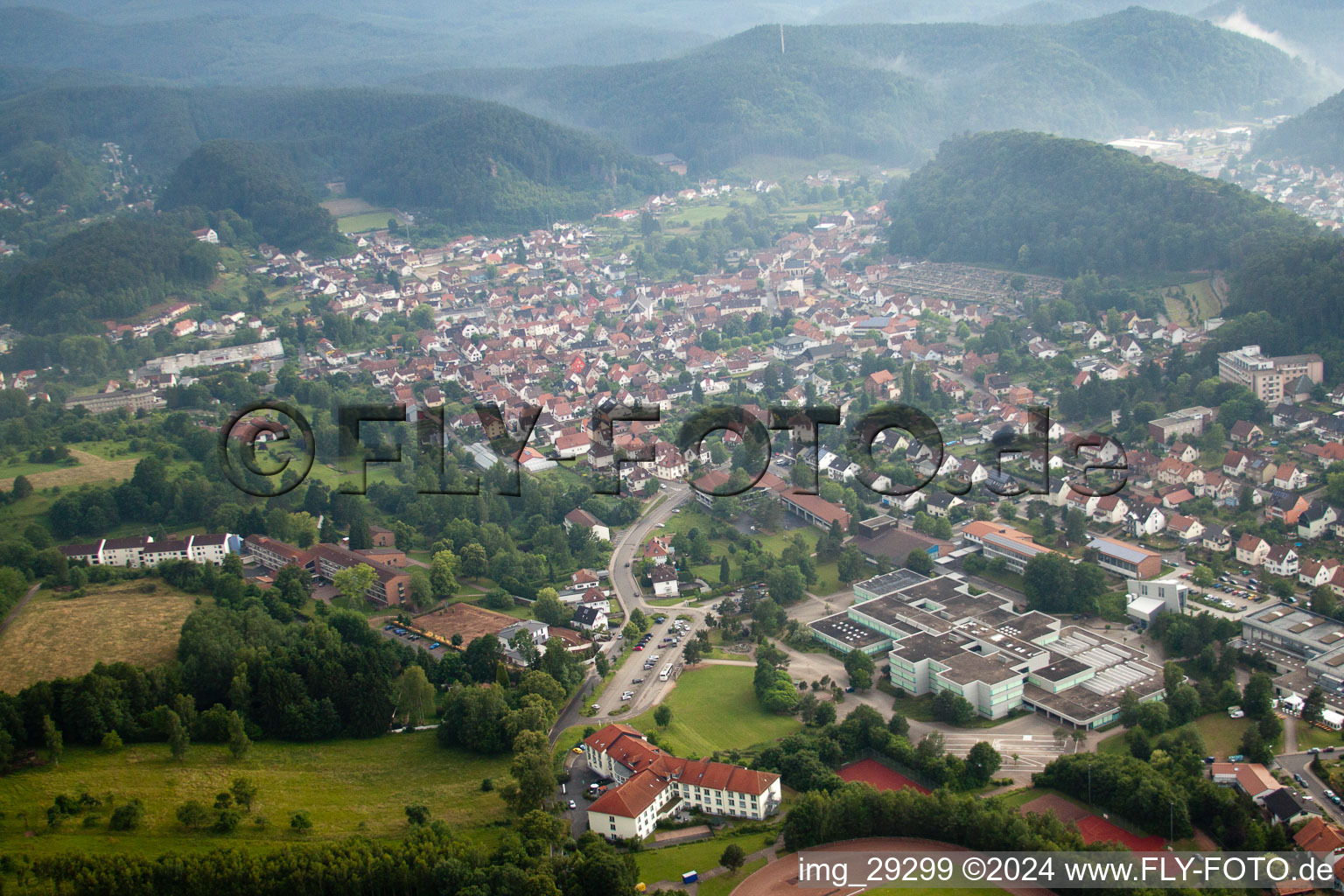 Dahn in the state Rhineland-Palatinate, Germany seen from above