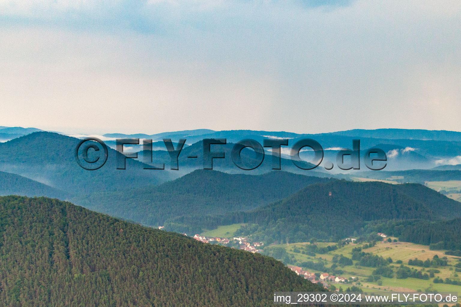 Bird's eye view of Dahn in the state Rhineland-Palatinate, Germany