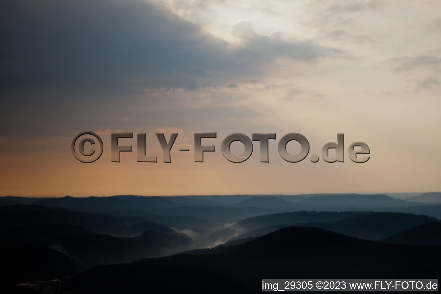 Drone image of Dahn in the state Rhineland-Palatinate, Germany