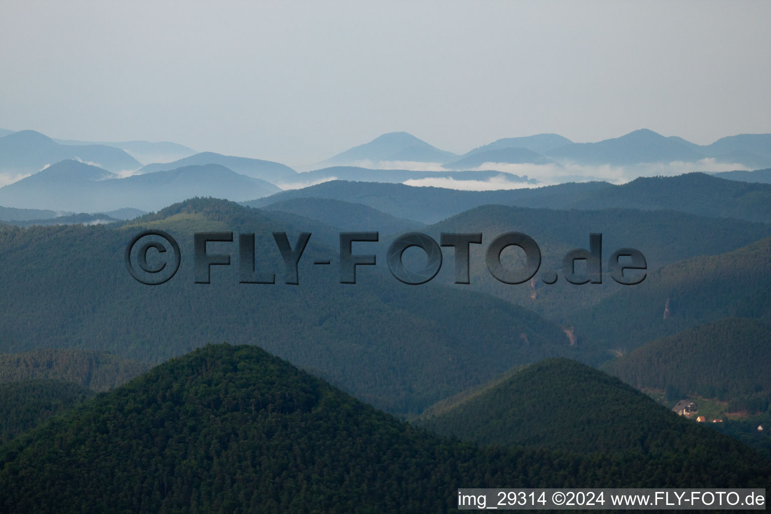 Dahn in the state Rhineland-Palatinate, Germany from a drone