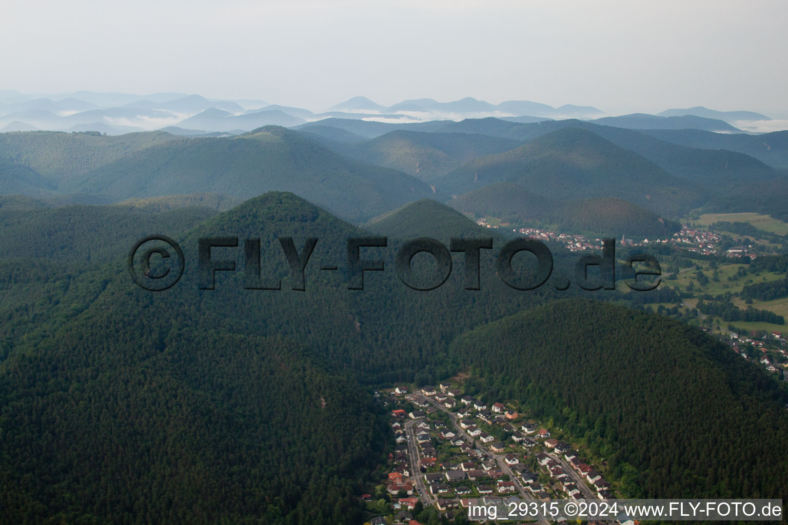 Dahn in the state Rhineland-Palatinate, Germany from the drone perspective