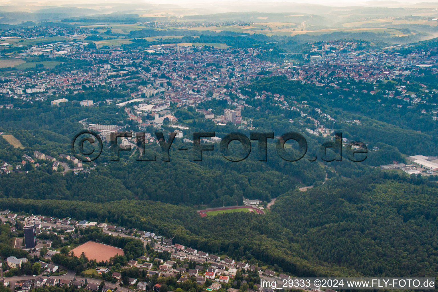 Bird's eye view of Pirmasens in the state Rhineland-Palatinate, Germany