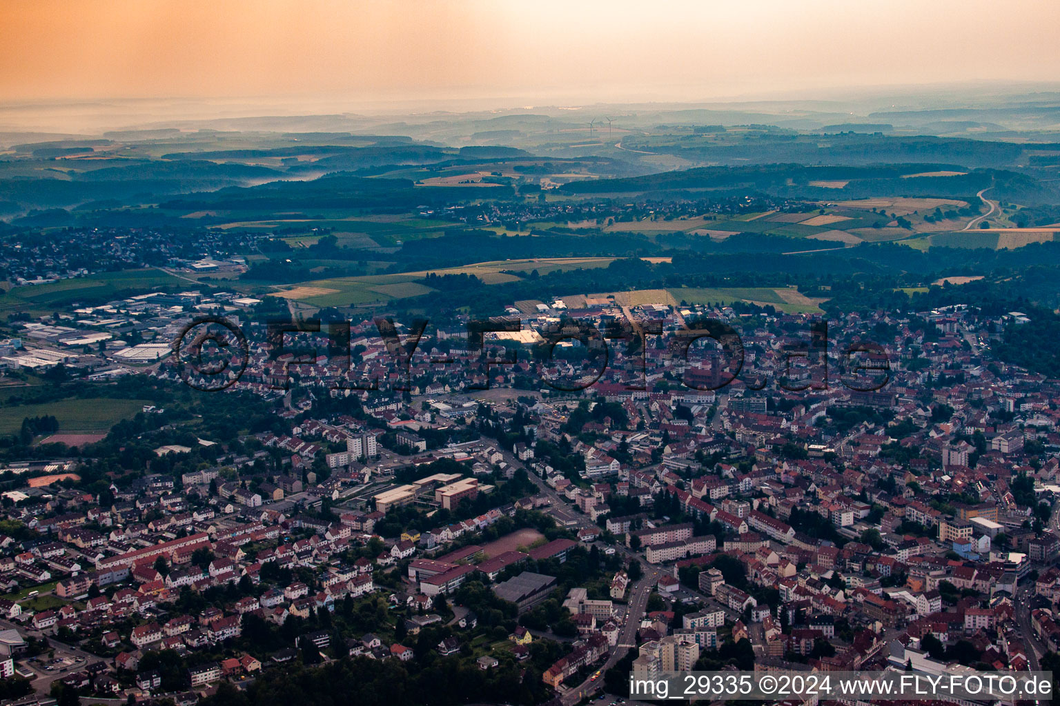 Oblique view of Pirmasens in the state Rhineland-Palatinate, Germany