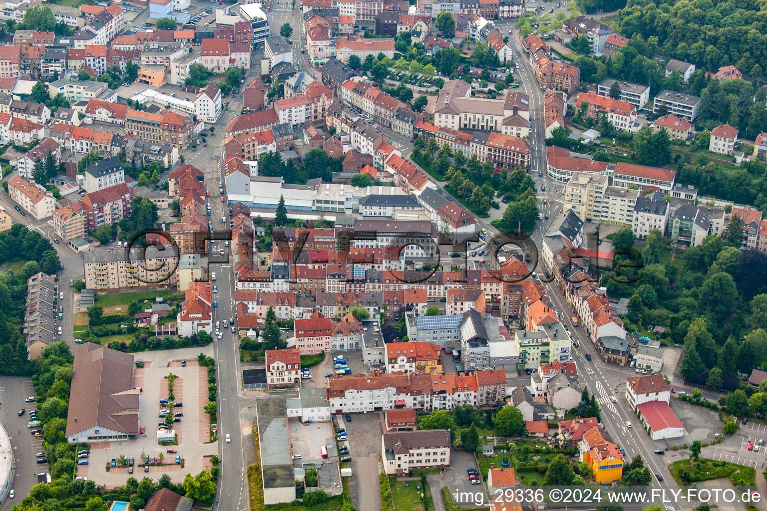 Pirmasens in the state Rhineland-Palatinate, Germany from above