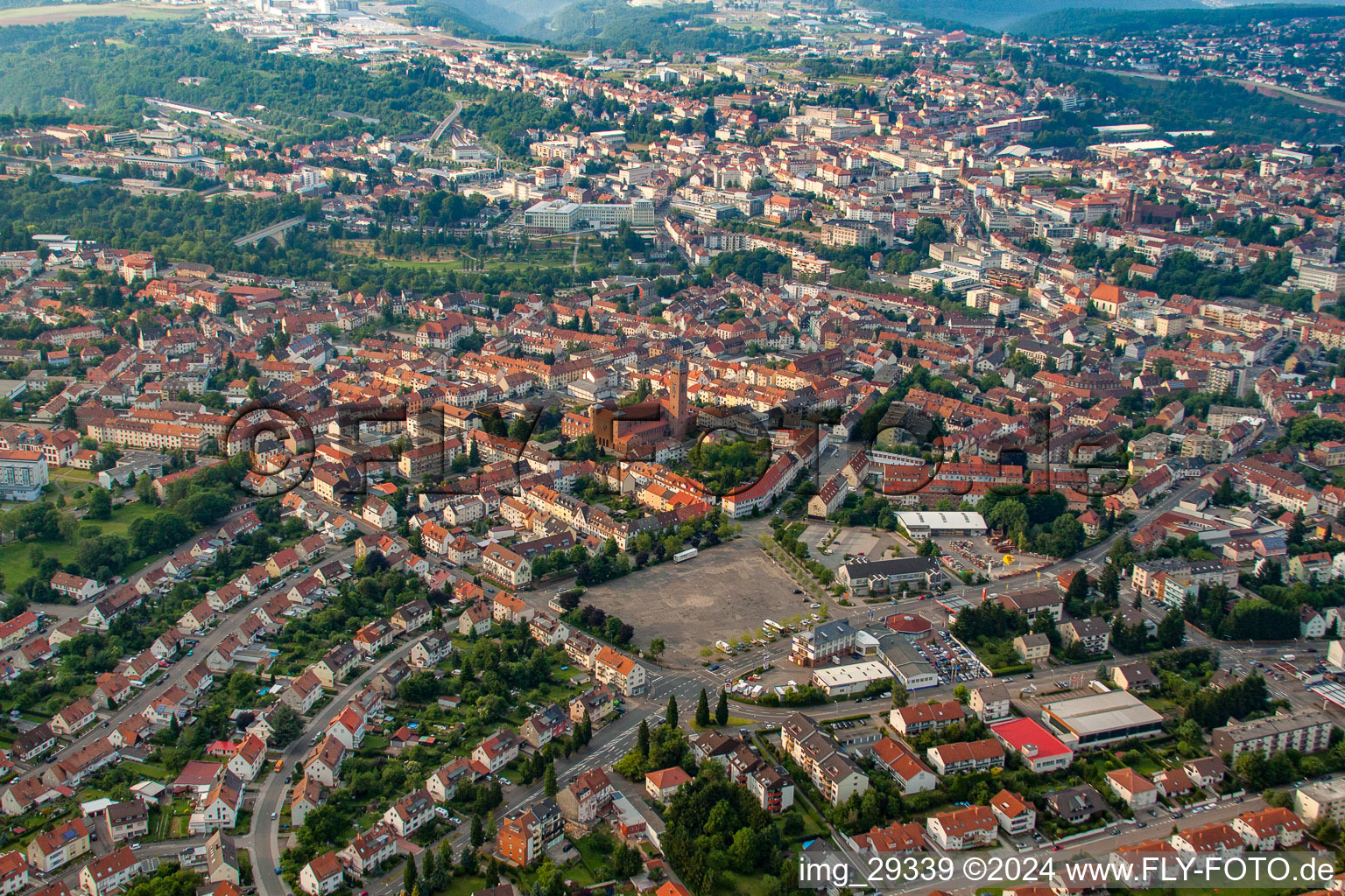 Pirmasens in the state Rhineland-Palatinate, Germany from the plane