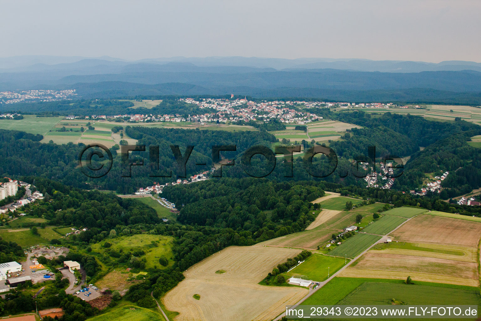 Erlenbrunn in the state Rhineland-Palatinate, Germany from above