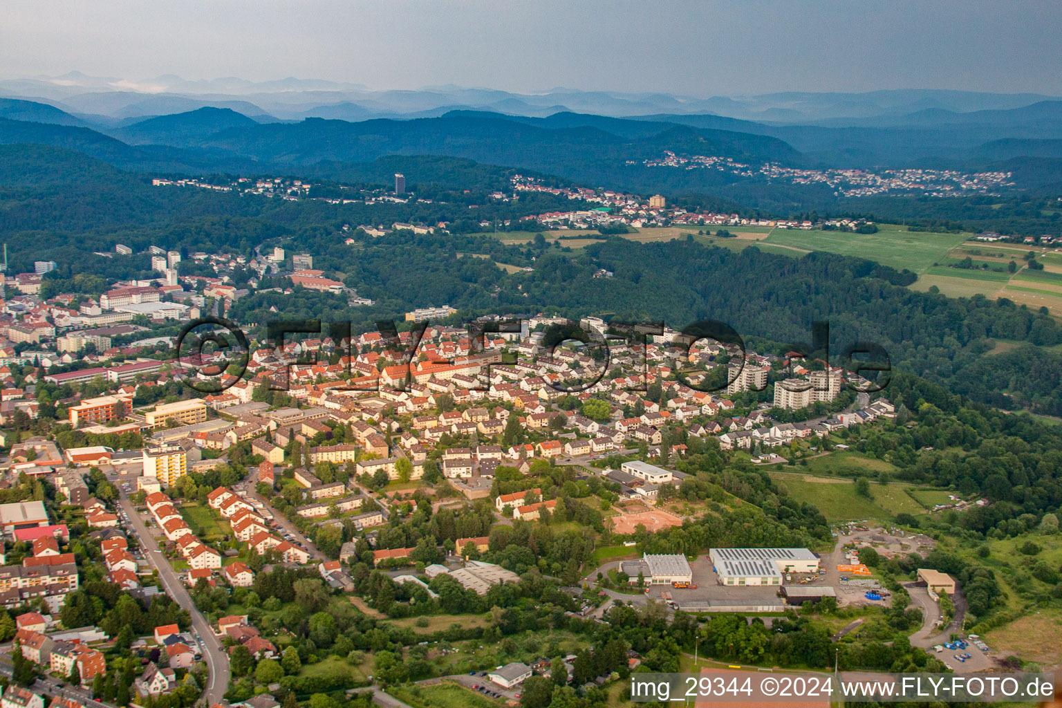 Aerial photograpy of Pirmasens in the state Rhineland-Palatinate, Germany