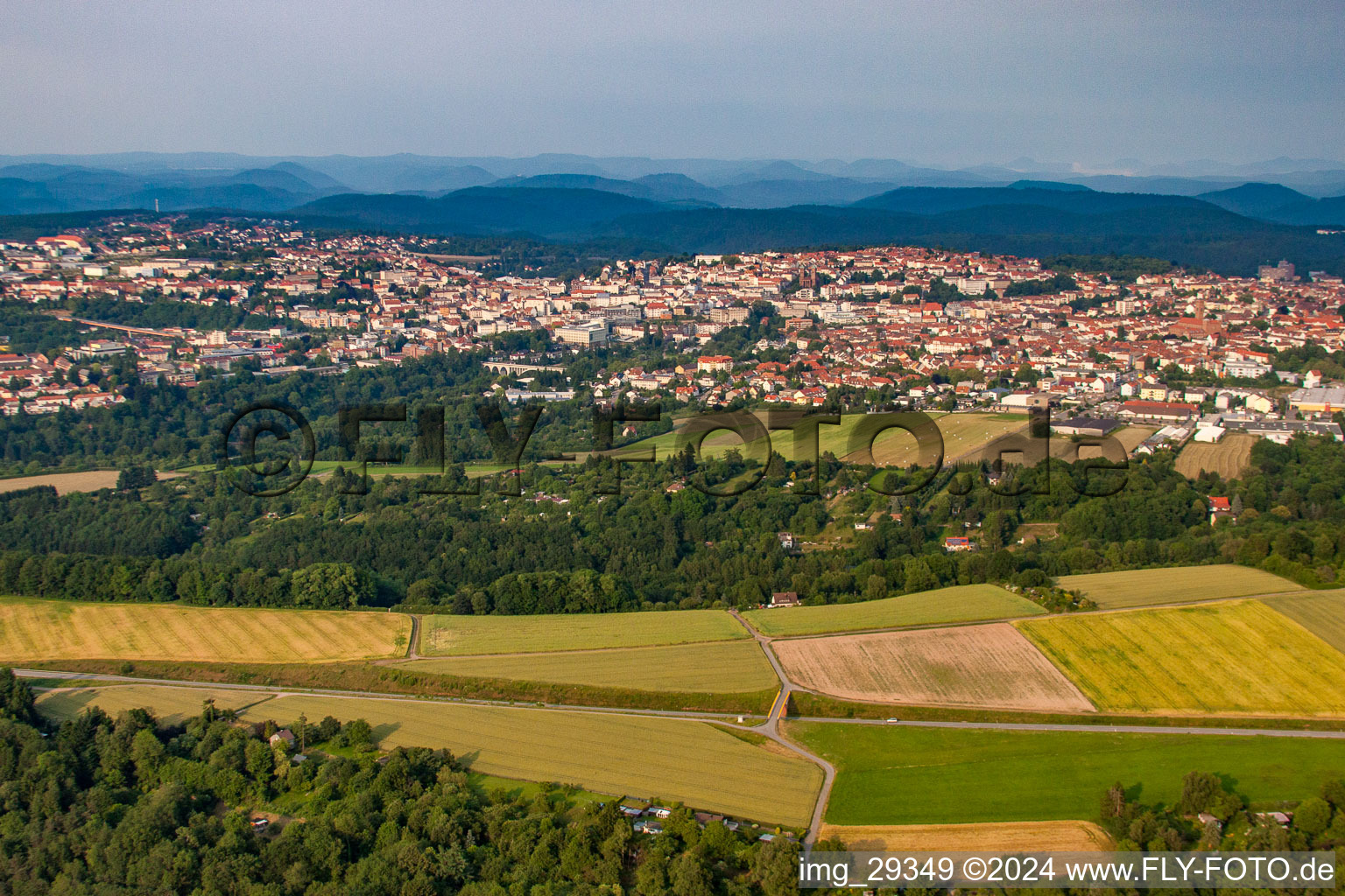 Pirmasens in the state Rhineland-Palatinate, Germany from the plane