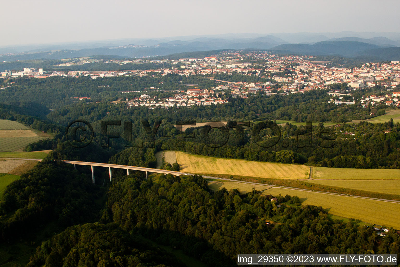Aerial view of Pirmasens in the state Rhineland-Palatinate, Germany
