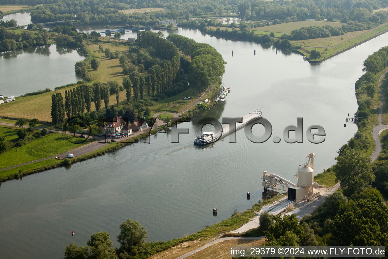 Aerial view of Cattenom in the state Moselle, France