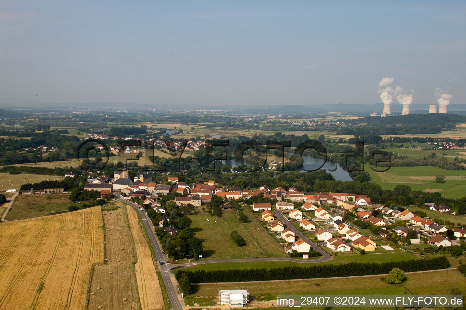 Aerial photograpy of Berg-sur-Moselle in the state Moselle, France