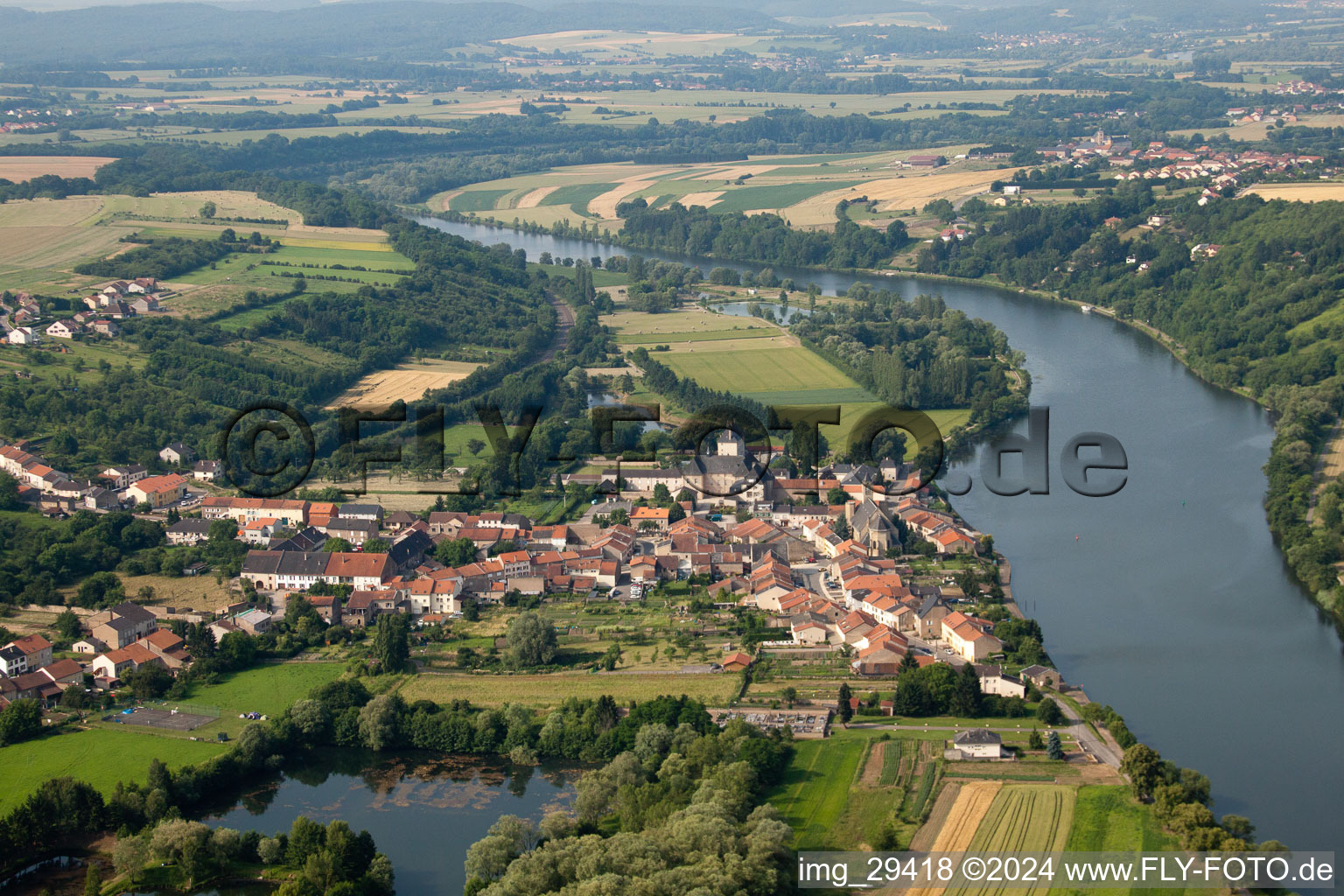 Aerial view of Rettel in the state Moselle, France