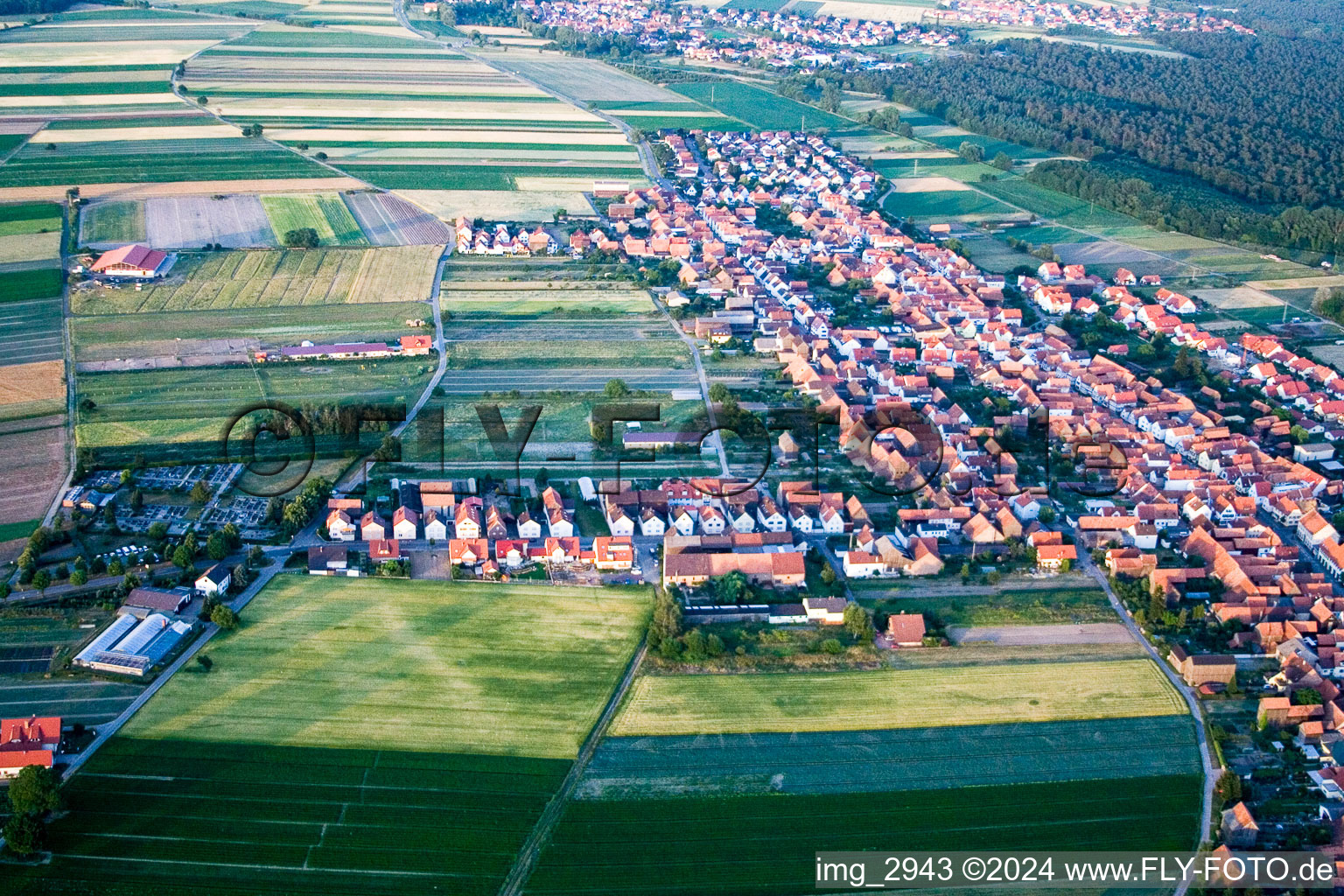 Aerial view of Industrial area, auer in Hatzenbühl in the state Rhineland-Palatinate, Germany