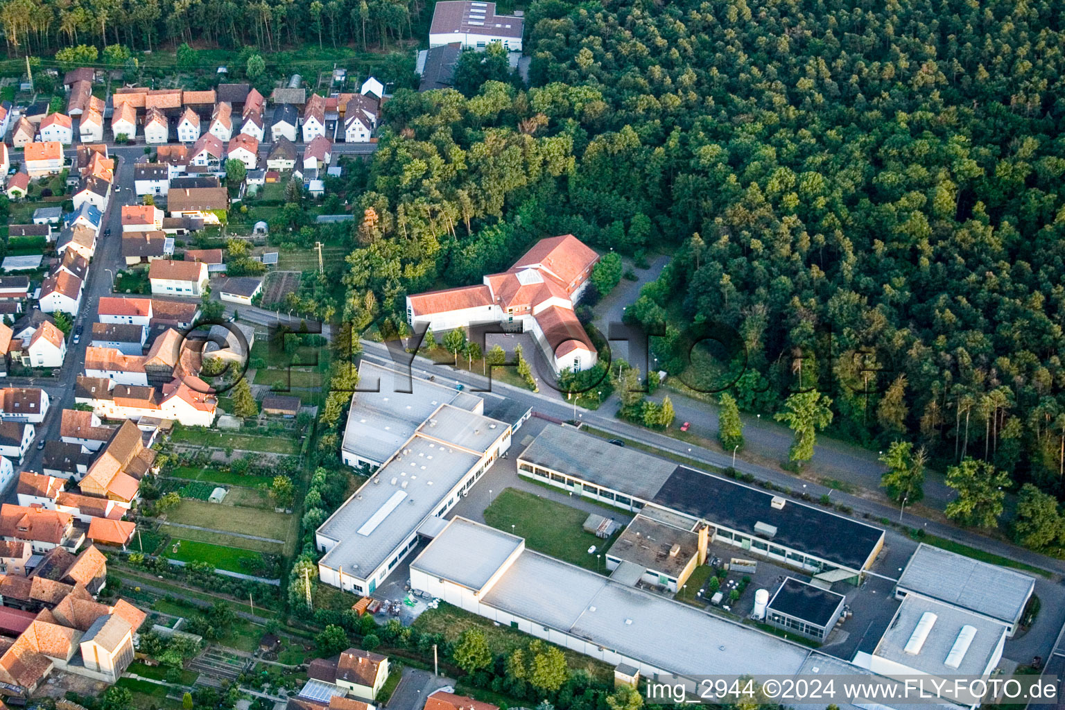 Industrial and commercial area of Eichenauer Heating-elements GmbH & Co. KG in Hatzenbuehl in the state Rhineland-Palatinate