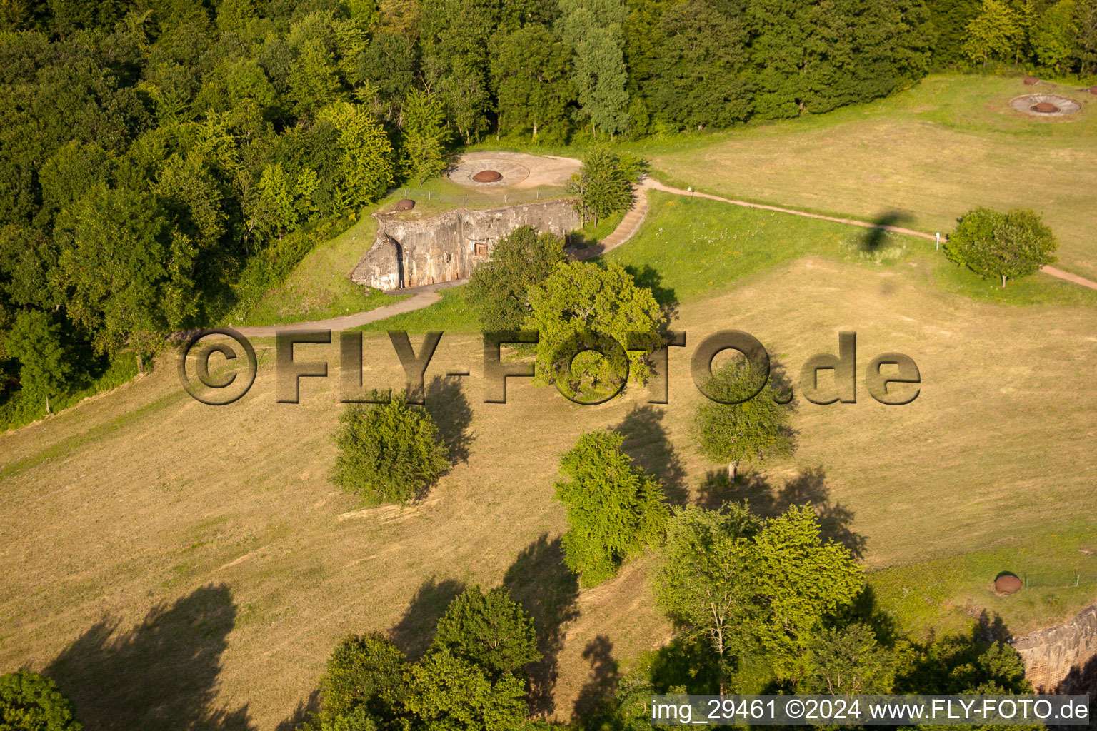 Aerial view of Fort Maginot Line in Budling in the state Moselle, France