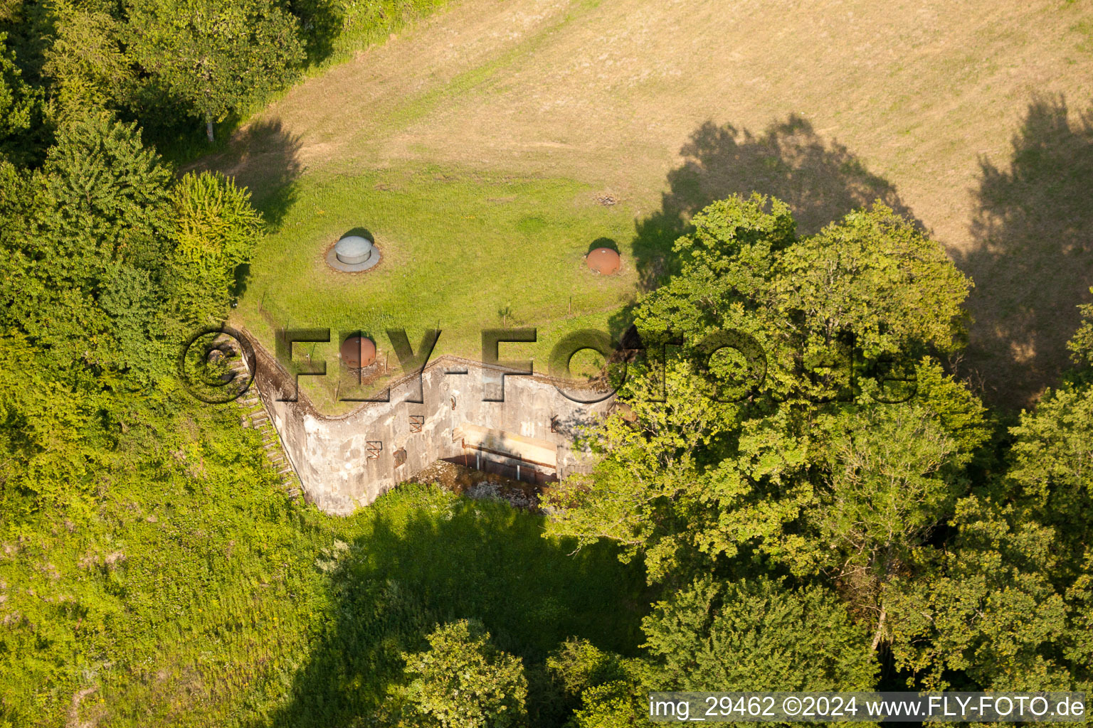 Aerial photograpy of Fort Maginot Line in Budling in the state Moselle, France