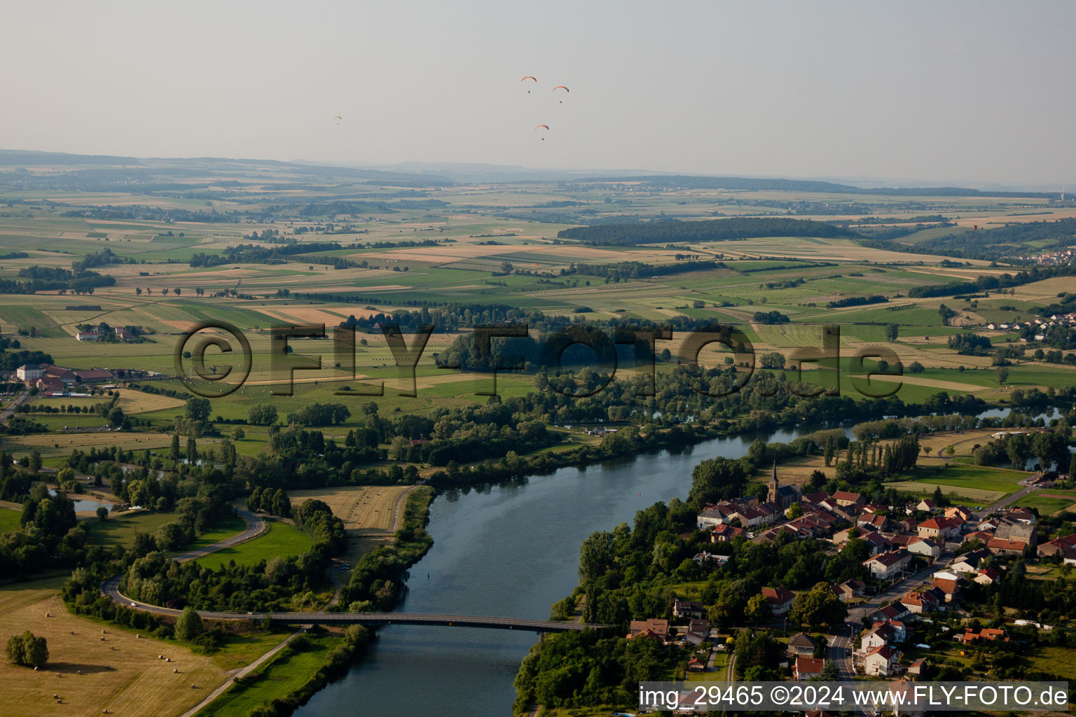 Aerial view of Malling in the state Moselle, France