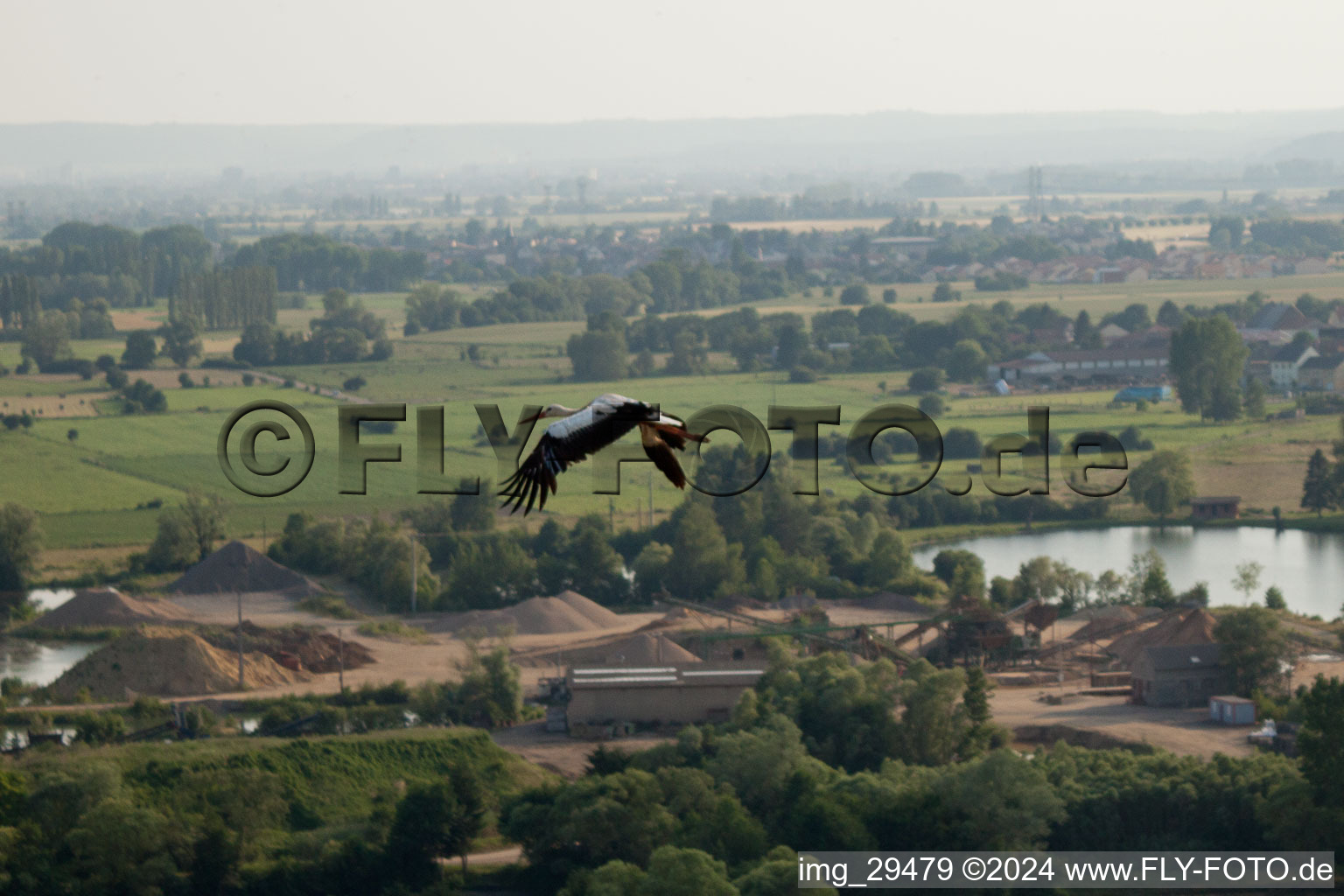 Aerial view of Gavisse in the state Moselle, France