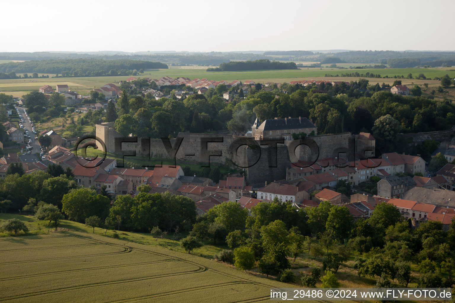 Aerial photograpy of Rodemack in the state Moselle, France